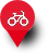 rote Flagge mit Fahrradsymbol